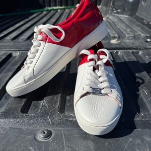 Michael Kors White and Red Sneakers